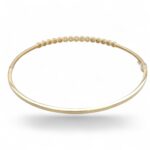 14k Yellow Gold Fancy Bubble Cz Bangle - 3 mm - Image 2