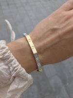 14k Yellow Gold Octagon Style Baguette Cz Bangle - 5 mm - Image 6