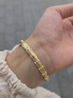 14k Yellow Gold Fancy Cz Snake Bangle - 18x7 mm - Image 4