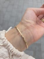 14k Yellow Gold Fancy Bubble Cz Bangle - 3 mm - Image 8