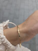 14k Yellow Gold Fancy Bubble Cz Bangle - 3 mm - Image 7
