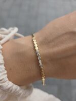 14k Yellow Gold Fancy Bubble Cz Bangle - 3 mm - Image 5