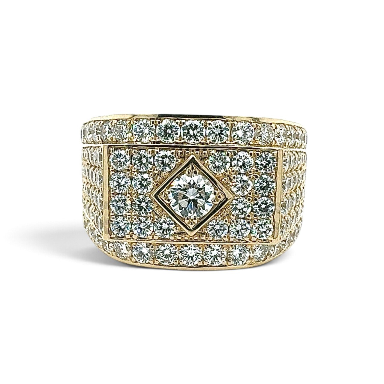 Mens Square Signet Diamond Ring 4.81ct - TJNX152155 - Image 1