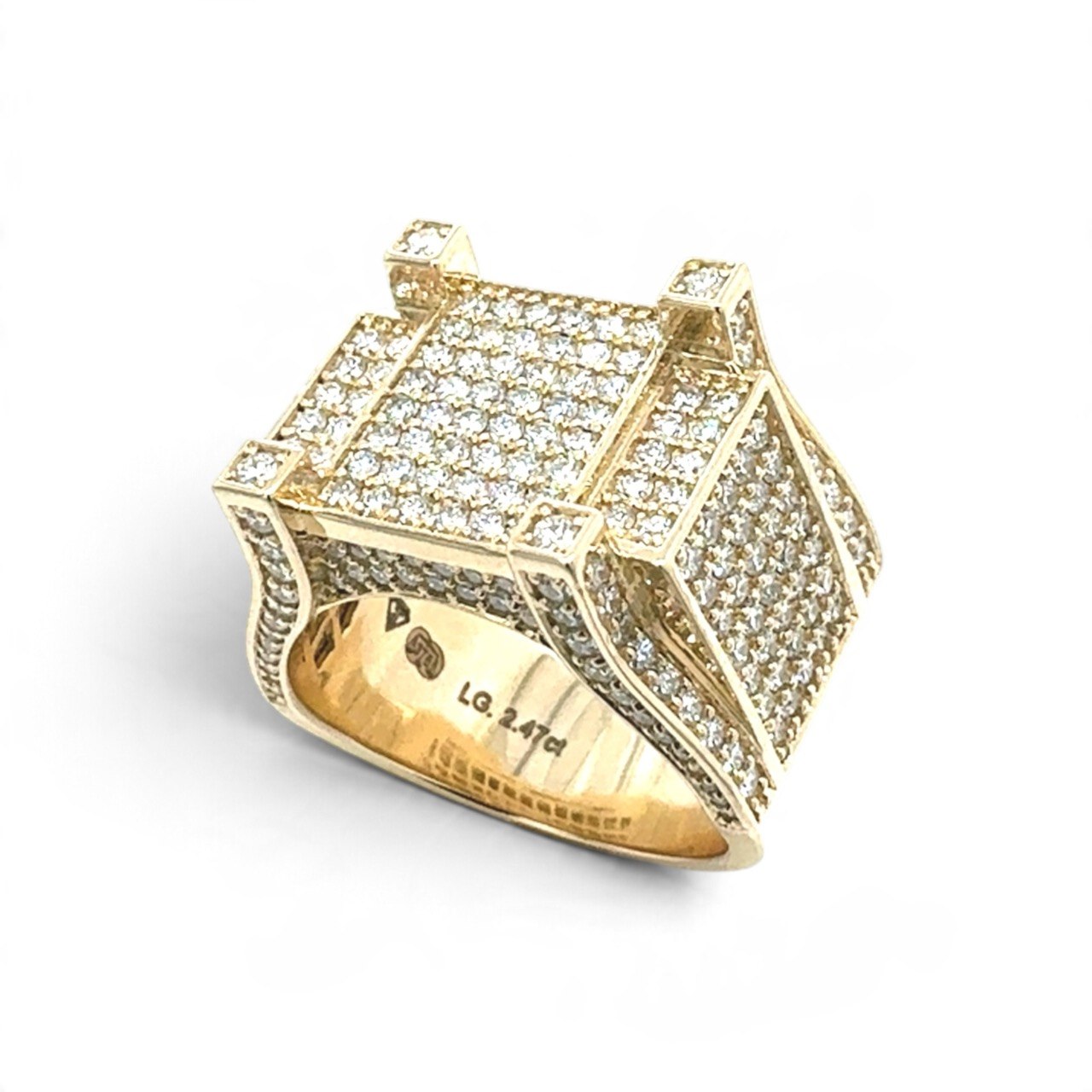 Mens Square Signet Diamond Ring 2.47ct - TJNX15131 - Image 1