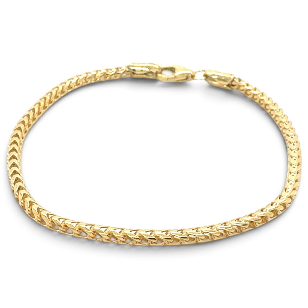 9k Yellow Gold Solid Foxtail Franco Bracelet - 2.5 mm - Image 1