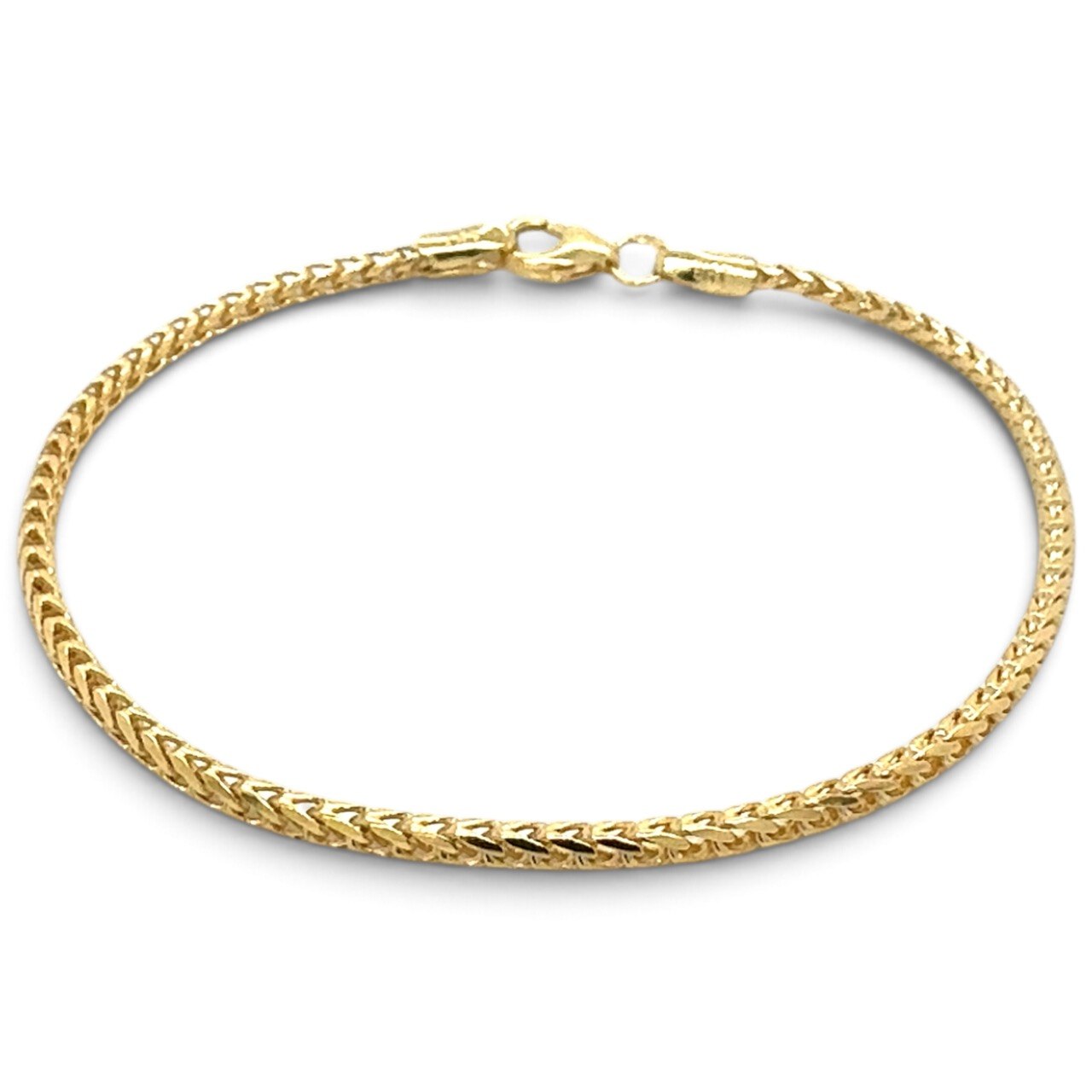 9k Yellow Gold Solid Franco Foxtail Bracelet - 2 mm - Image 1