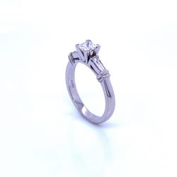 Custom Princess Cut & Baguette Engagement Ring.