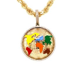 Word Pendant With VS1 Diamonds and Enamel Work.