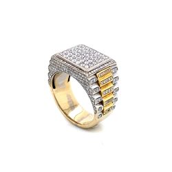 18k Two-Toned White & Yellow Gold Diamond Ring set with VVS diamonds.