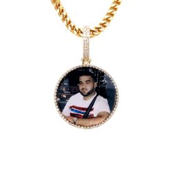 Diamond Memorial Pendant with VS1 Diamonds Around the Frame and Bail.