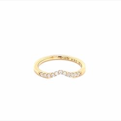 18k Yellow Gold Shaped Eternity Wedding Band, made to fit the Engagement Ring.