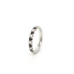18k Black & White Diamonds Eternity ring, custom made as a dress ring.