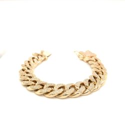 9ct Full VVS1 Set diamond cuban bracelet.